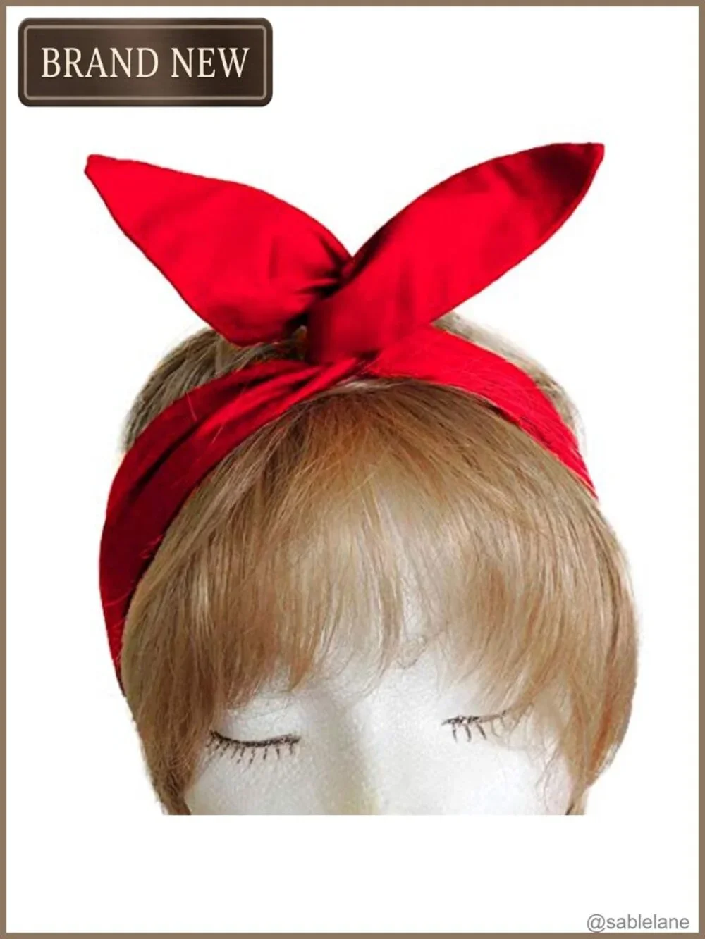 Satin Chiffon Fashion Headband with Twist Bow for Women - Red